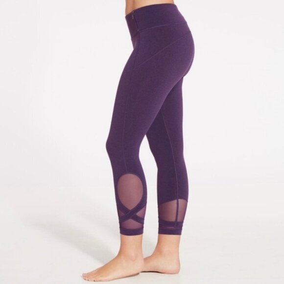 CALIA BY CARRIE UNDERWOOD Essential 7/8 Wrap Leggings Purple Mesh Panels S Small - Picture 1 of 7